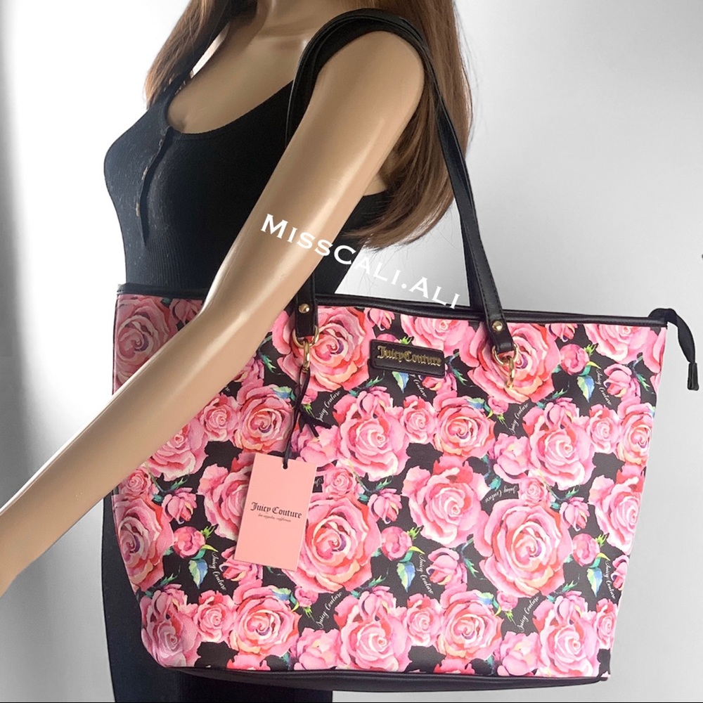 JUICY COUTURE SET 🌹 Floral Rose Tote Bag & Wallet - Picture 4 of 16